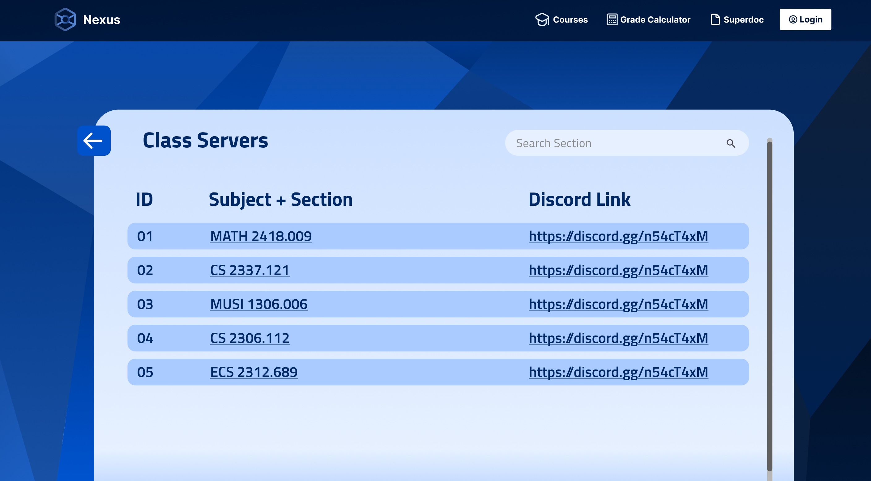 One of the earliest pages made to test out the concepts and how it would mesh with the existing UI at the time.